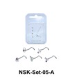 5 Silver Nose Stud Sets NSK-SET-05